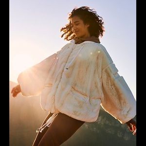Free People Movement Take A Moment Jacket Faux Fur S